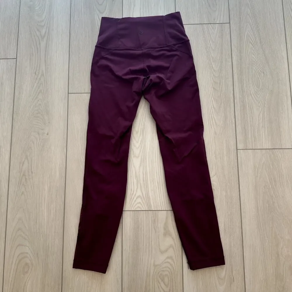 Lululemon High Times Metta Red Grape 7/8 high rise leggings 4